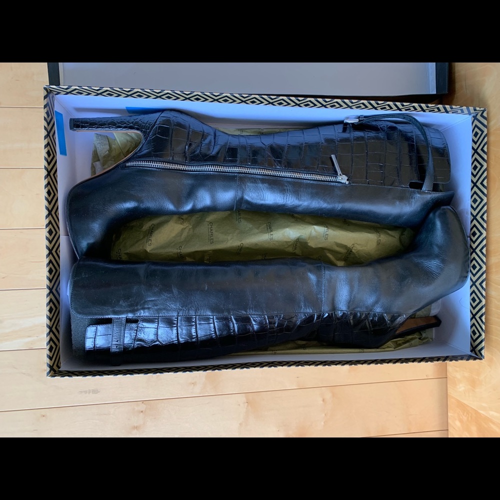 Charles David Skyler Black Leather Boot